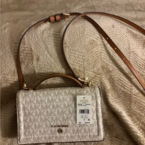 Michael Kors Vanilla Logo Crossbody Bag with Strap
